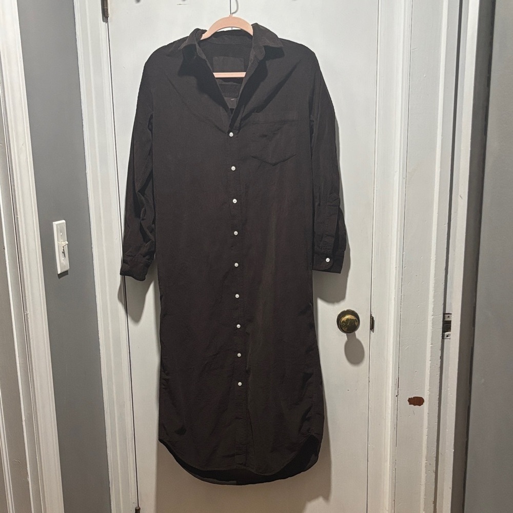 FRANK & EILEEN Rory corduroy midi button down dress size xs
